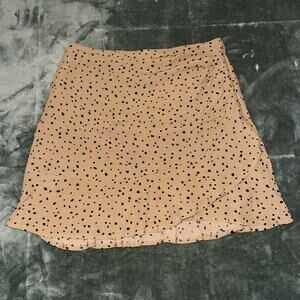 Abercrombie & Fitch Wrap Skirt Women's Medium Tan Black Animal Print Side Zip